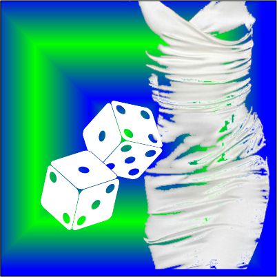 White satin and dice