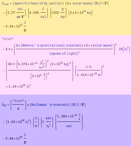 Entropy calculations