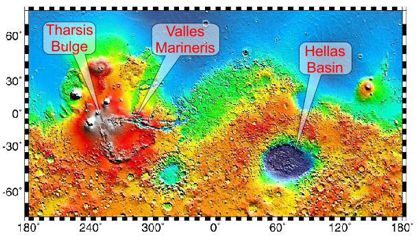 Labeled Mars map 2 420
