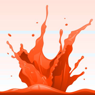 Realistic Orange-red Liquid Splash Vector